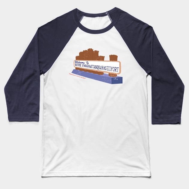 Simpsons Beach Town Baseball T-Shirt by _kellyfurman